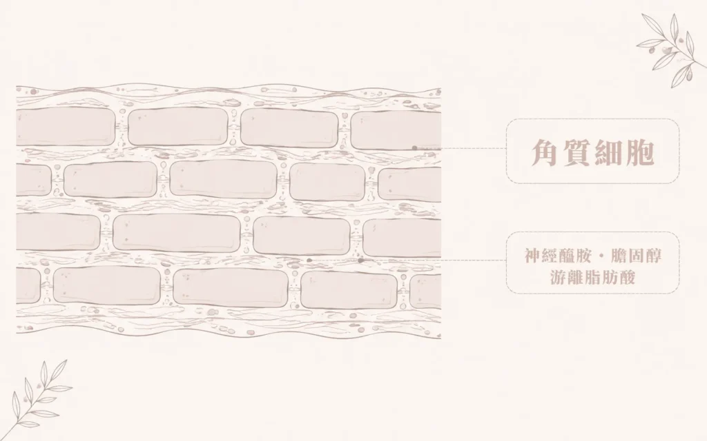 換季敏感肌保養 部落格文章 屏障結構示意 台灣品牌 sometimes 屏障修復 磚牆結構插畫圖